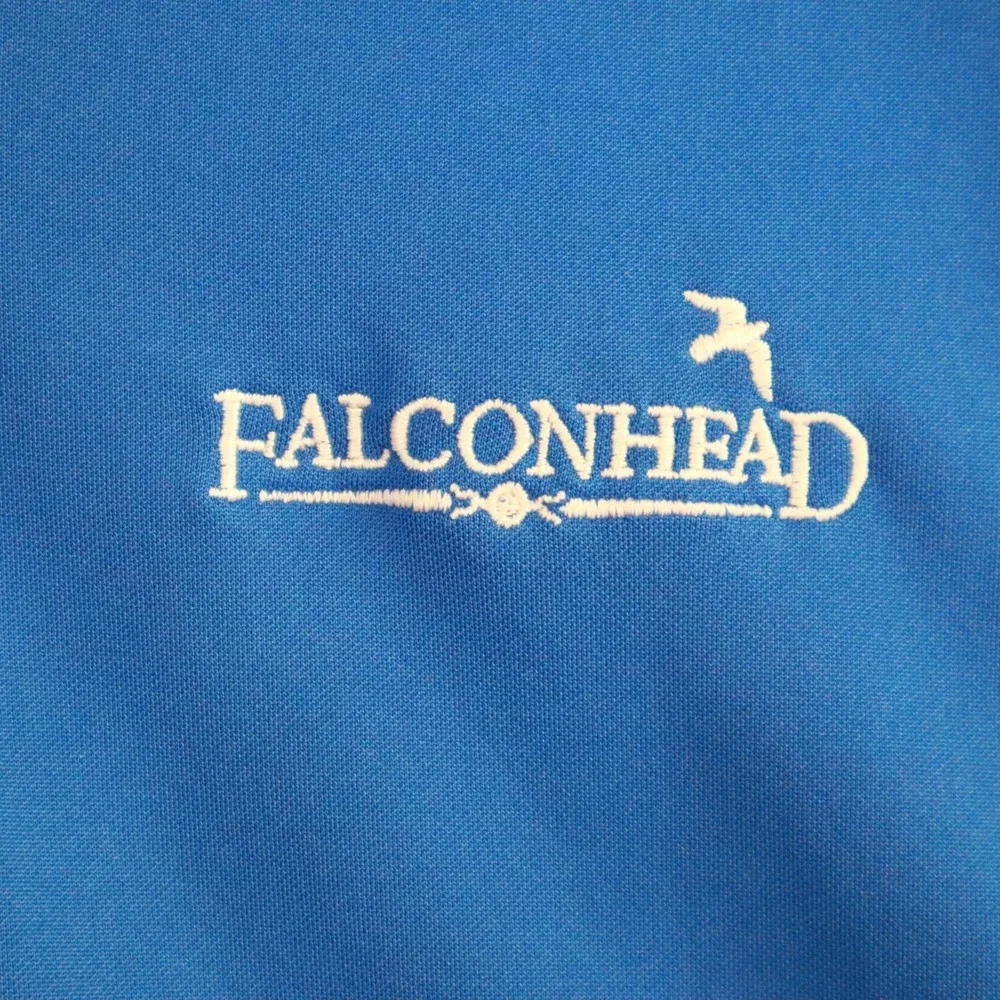 Nike Golf Polo Shirt Mens 2XL XXL Dri-Fit Blue Short Sleeve Falconhead Golf Club